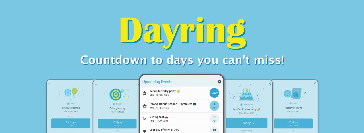 Dayring - Countdown to days you can't miss!