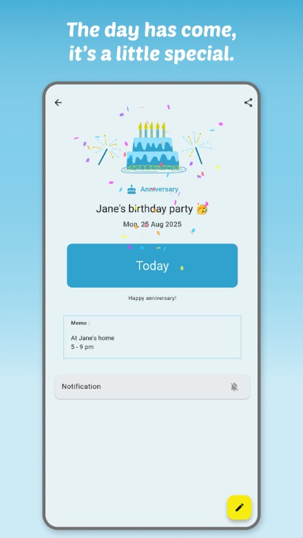Detail page on the day screenshot