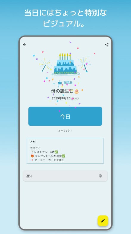 詳細画面（当日）イメージ